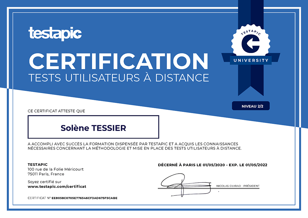 CertificatTestapic